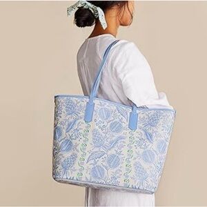 Rifle Paper Co. Blue and Green Floral Tote